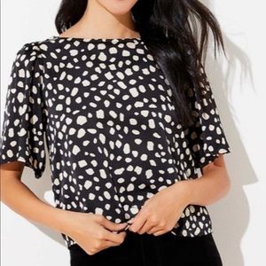 Loft Spotted Bow Back Cropped Top